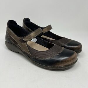 Naot‎ Kirei Shoes EU 39 Women's Size 8-8.5 Mary Jane Brown Bronze Leather Flats